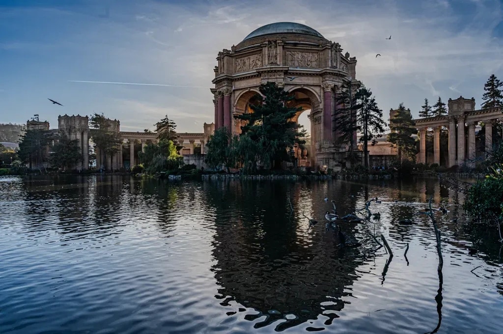 The classical rotunda of the Palace of Fine Arts, San Francisco