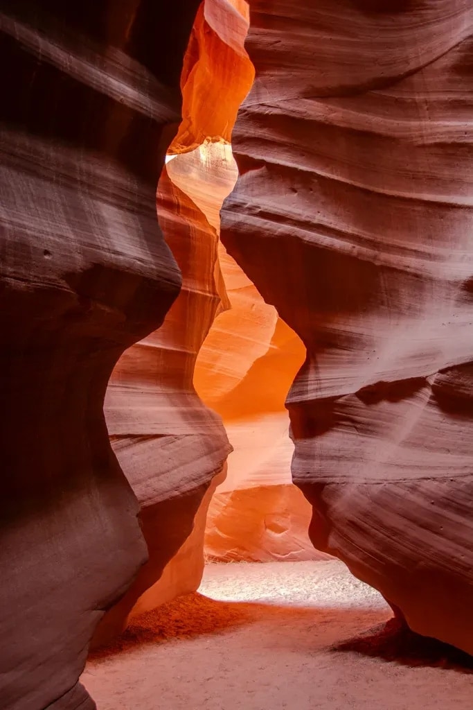 Sculpted sandstone walls and light in Antelope Canyon, Page, Arizona